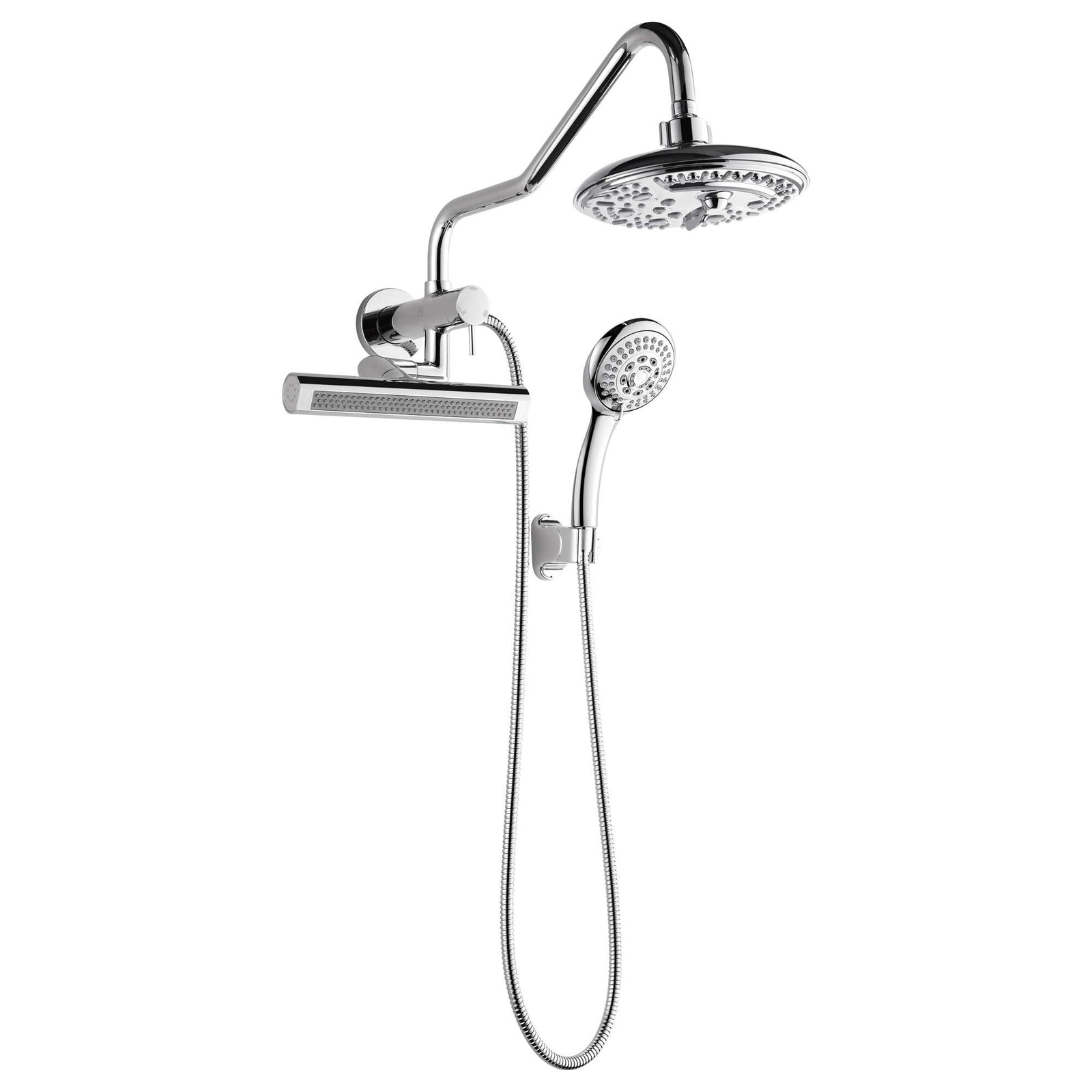 Forno Acqua AcquaFALL Mini 8 Inch Shower Head, Polished Stainless Steel Finish, Overhead Rainfall Shower, Handheld Shower Head, Body Jets, 1.8 GPM Flow Rate - SMW2CP-C8