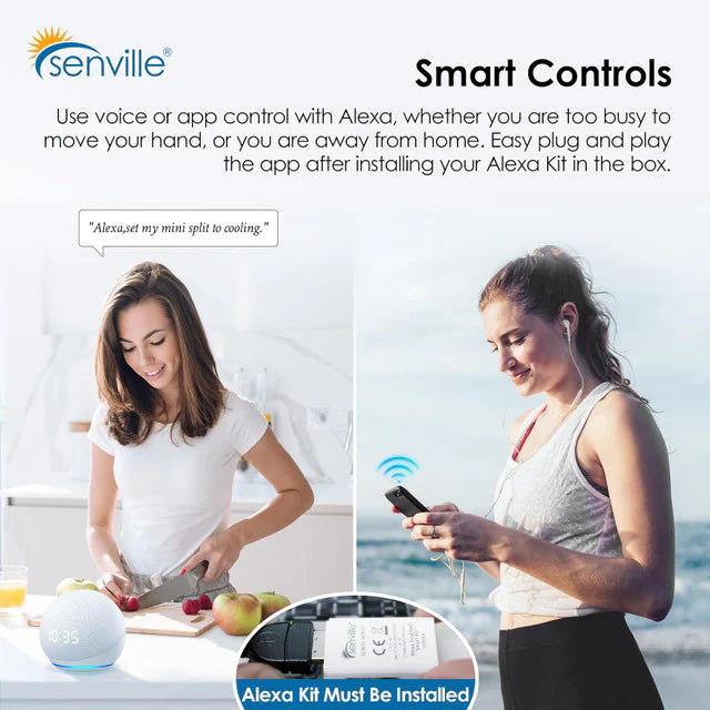 Senville AURA 18,000 BTU (6K + 6K) 25 SEER2 Dual Zone Mini Split Air Conditioner - 230V