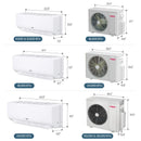 TOSOT 24,000 (12K+12K) BTU 21 SEER2 Dual Zone Mini Split Air Conditioner Heat Dimensions