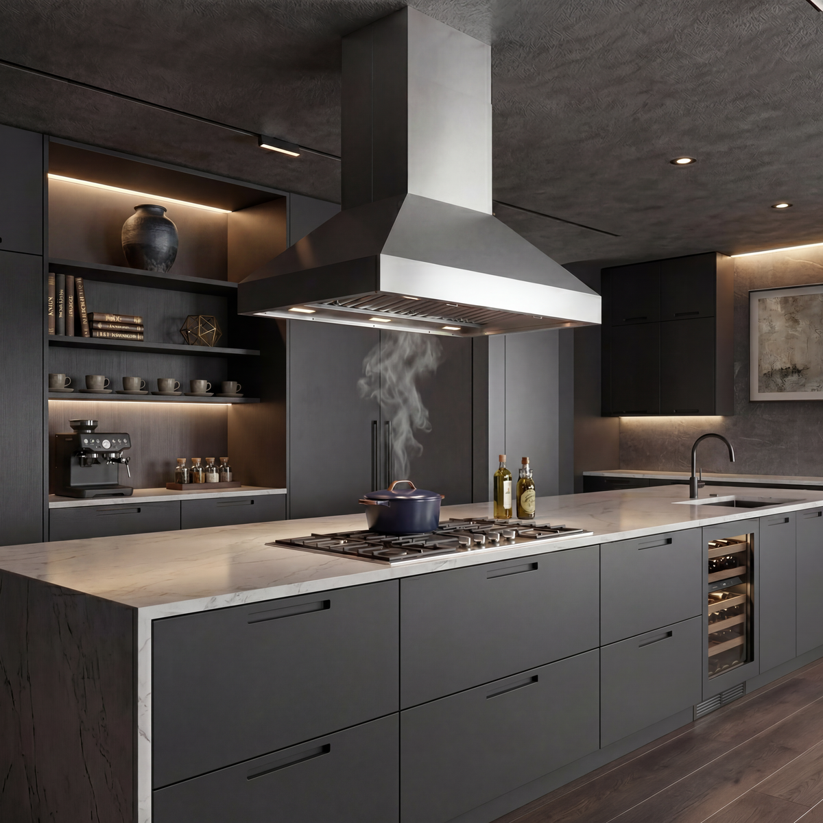 Victory 36-Inch 1200 CFM Island Range Hood in Stainless Steel