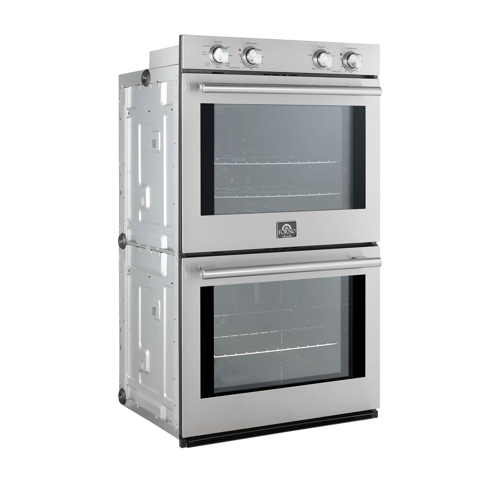 Forno Vomero 30-Inch Double Wall Oven, Stainless Steel, 10 cu.ft Total Capacity, 7100W Convection, Mechanical Controls, Self-Cleaning Function - FBOEL1324-30