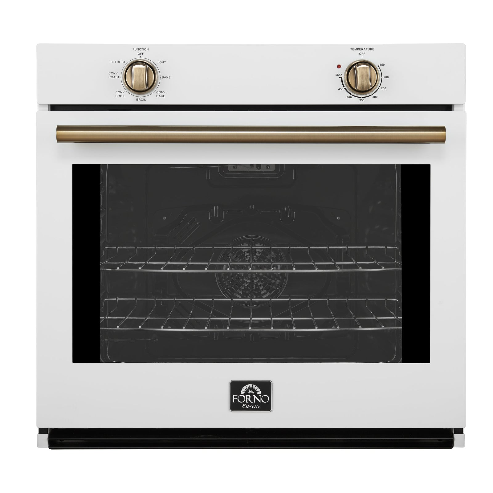 Forno Vomero 30-Inch Wall Oven, White, 5 cu.ft Capacity, 3550 Watts Convection, Mechanical Controls, Manuel Steam Clean - FBOEL1370-30WHT
