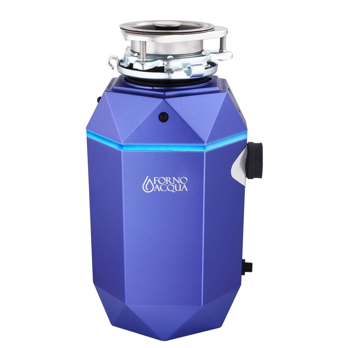 Forno Acqua BrightDIAMOND Amethyst 3/4HP Super Quiet Garbage Disposal Corded with Motion Sensor Cabinet Light & Pre-Wired Air Switch - WDD075TA1AM