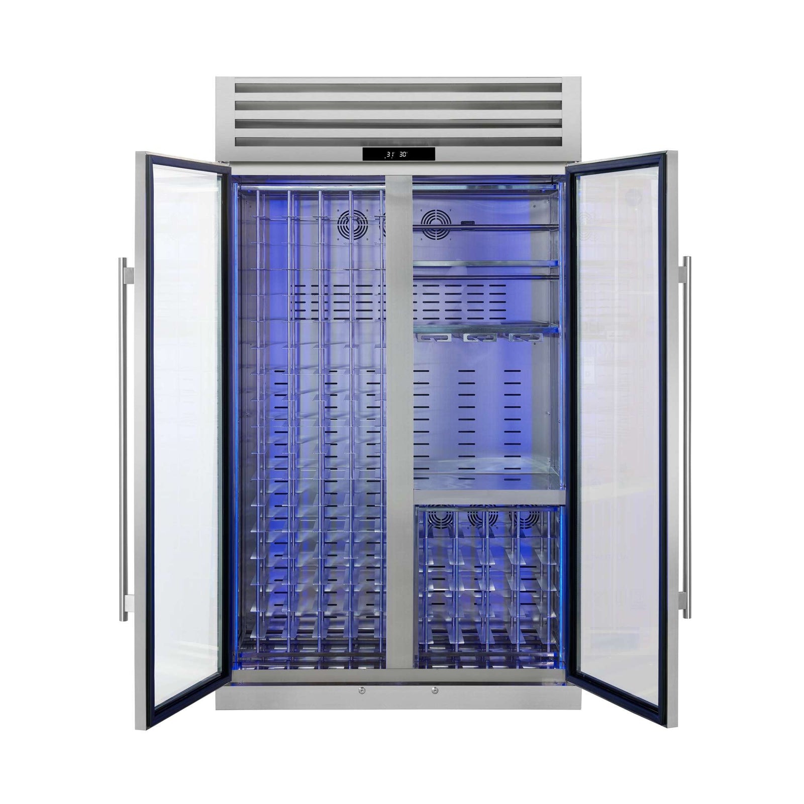 Forno Abruzzo 48" Wine Cooler, Dual Zone, 30 cu.ft., 130 bottles, Display & Service Shelves, Stemware Racks, Rust resistant - FWCDR6680-48S