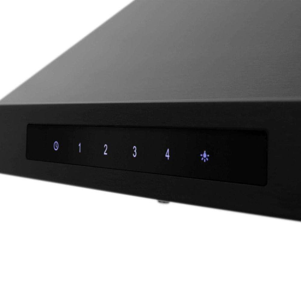 ZLINE Convertible Vent 42-inch range hood in black stainless steel BSKBNCRN-42, view 2