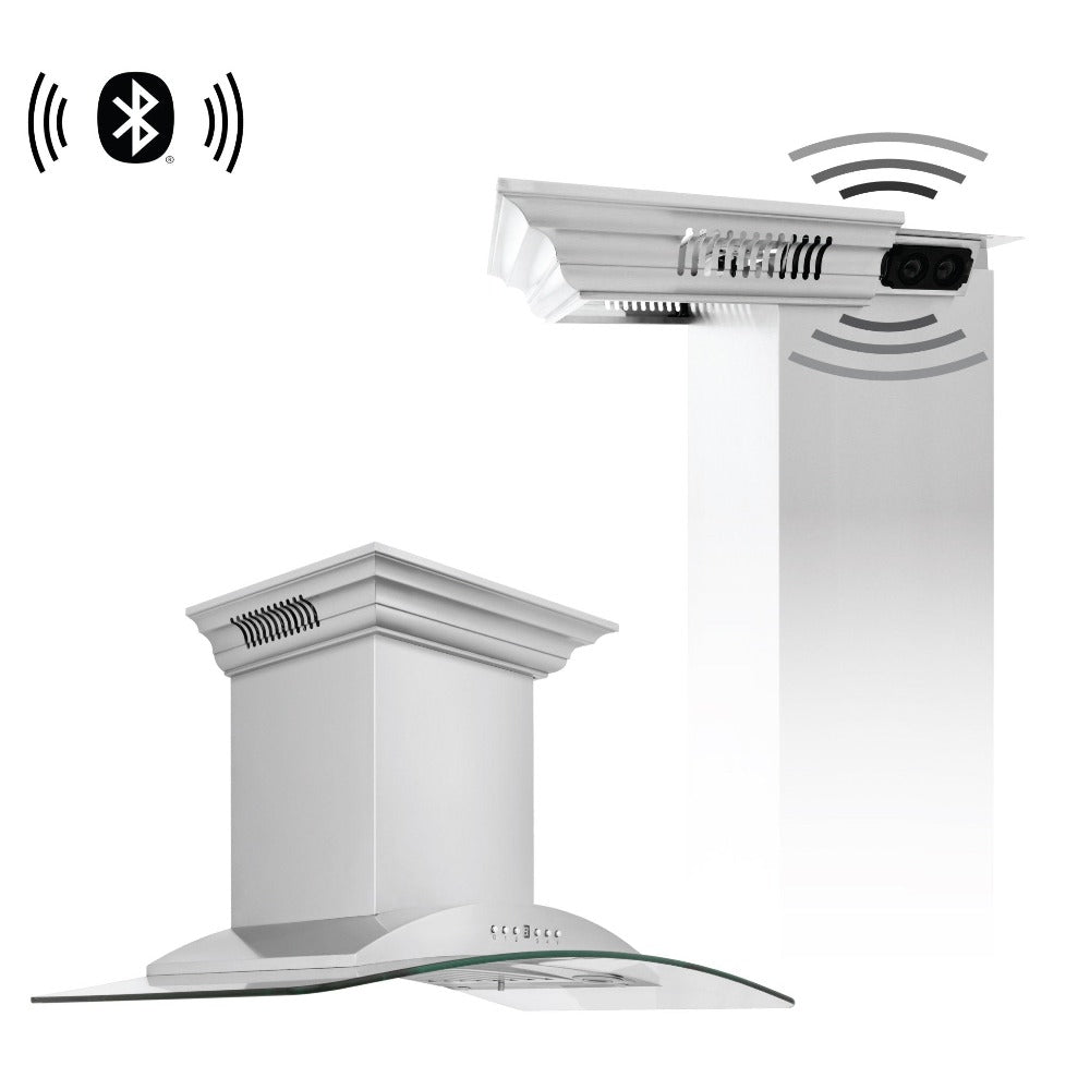 ZLINE CrownSound 30-inch range hood in stainless steel KNCRN-BT-30