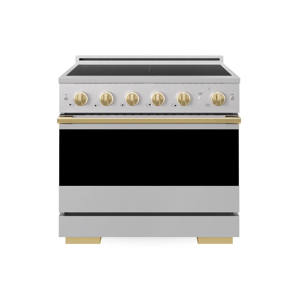 ZLINE Autograph Edition Marino 36-inch range in stainless steel and polished gold accents MINRZ-36-G