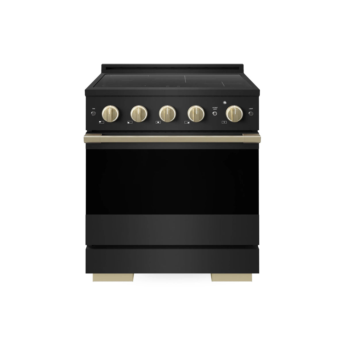 ZLINE Autograph Edition Marino 30-inch range in black stainless steel and champagne bronze accents MINRBZ-30-CB