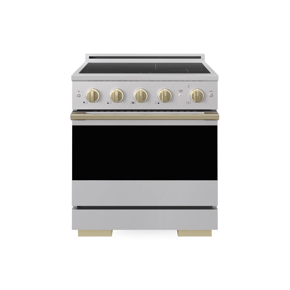 ZLINE Autograph Edition Marino 30-inch range in stainless steel and champagne bronze accents MINRZ-30-CB