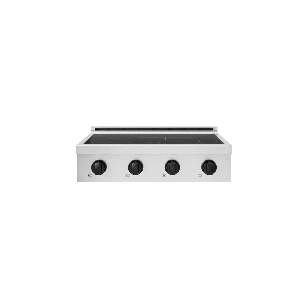 ZLINE Autograph Edition Paramount 30-inch rangetop in stainless steel and matte black accents SINRTZ-30-MB
