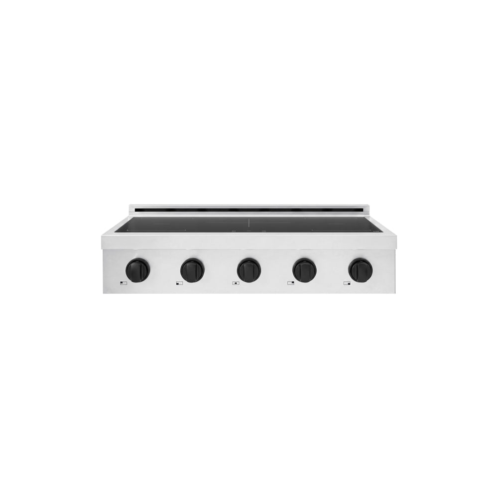 ZLINE Autograph Edition Paramount 36-inch rangetop in stainless steel and matte black accents SINRTZ-36-MB