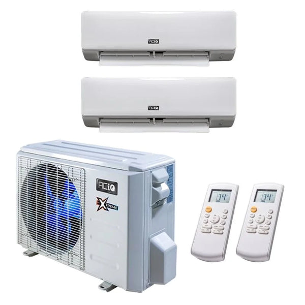 ACiQ Extreme Series 18,000 BTU 2-Zone 22 SEER2 Wall Mounted Mini Split System - 12K + 12K 