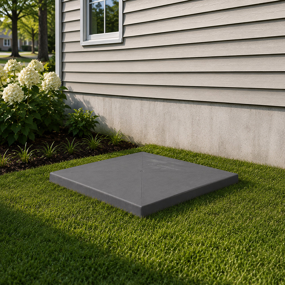 CoolGuard EP04 equipment pad supporting an outdoor condenser