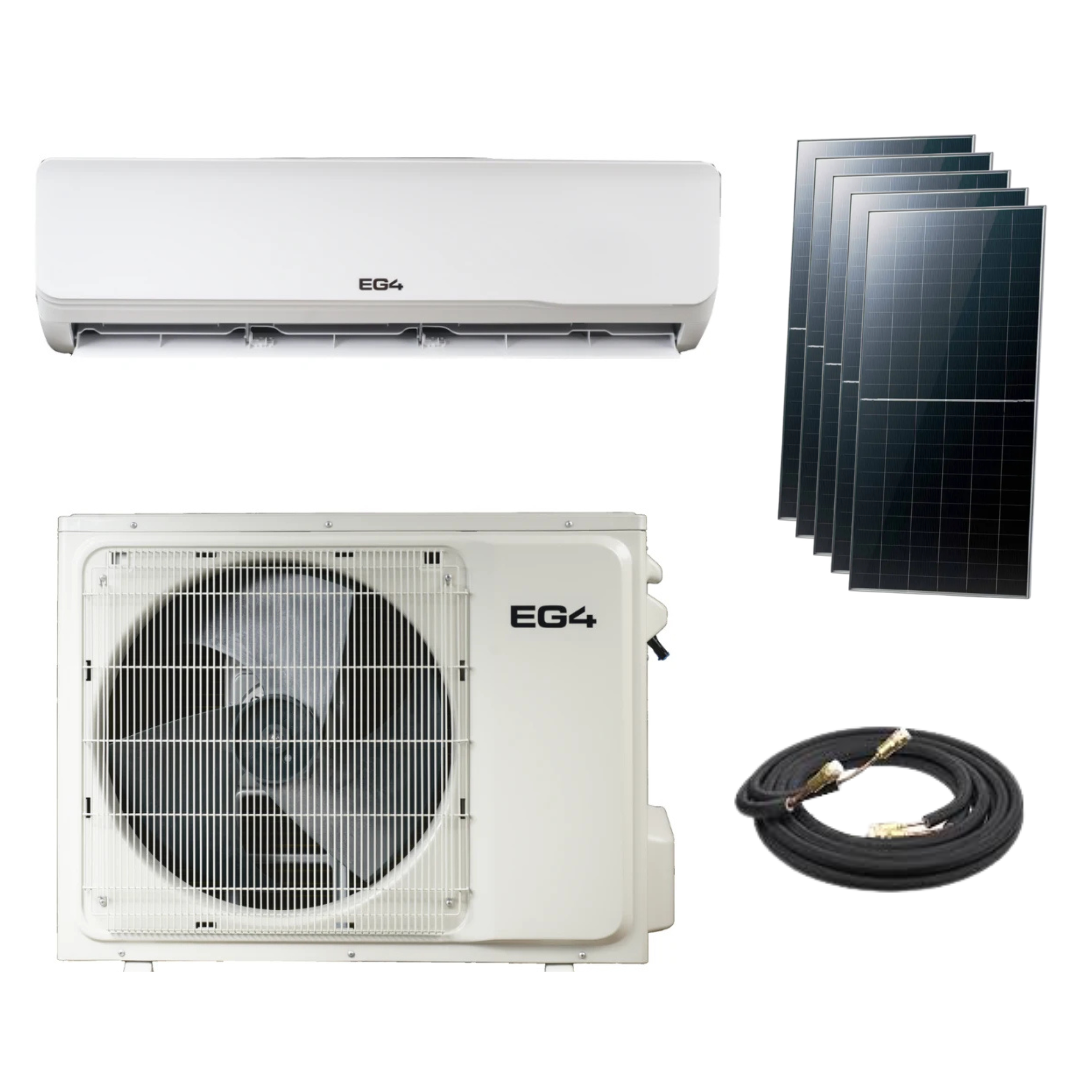 EG4 DIY 12,000 BTU Hybrid Solar Mini Split Kit with Solar Panels - R32 - 115V