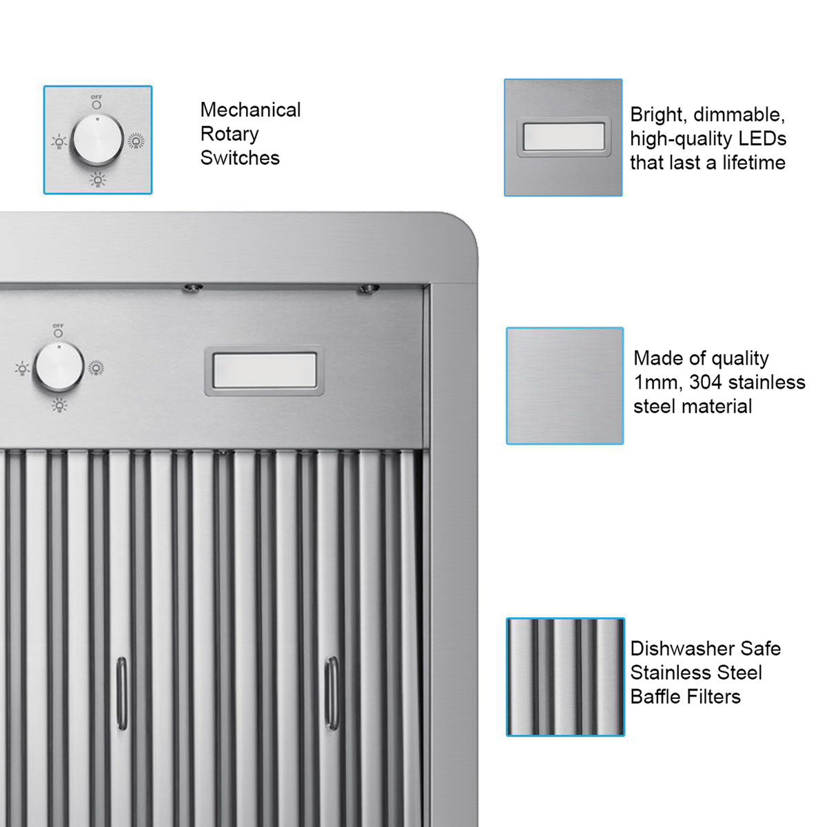 Victory 30-Inch 600 CFM Wall Mount Range Hood in Stainless Steel