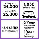 MRCOOL DIY 5th Gen Easy Pro 24K 24,000 BTU 18.9 SEER2 Ductless Mini Split Air Conditioner and Heat Pump - 230V