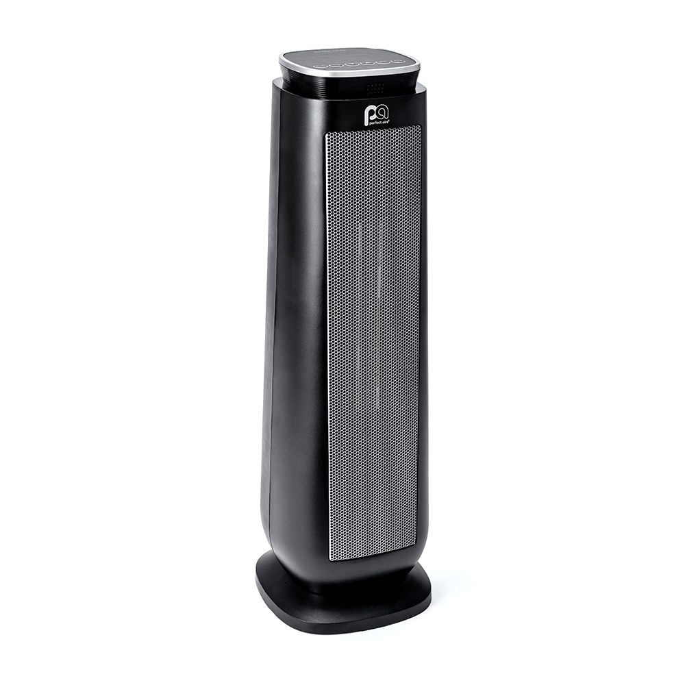 1500/900W Oscillating 23" Ceramic Heater with Remote, Black
