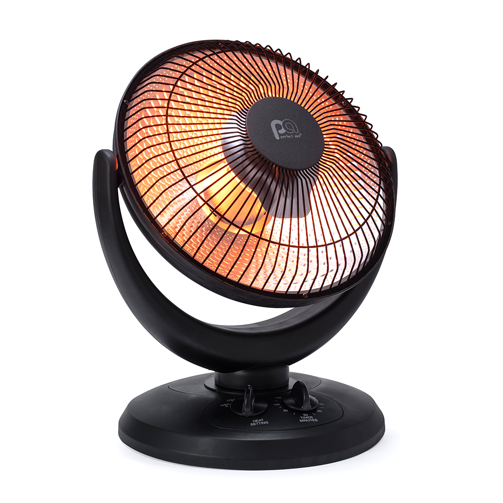 800/400W Radiant 14" Dish Heater, Black