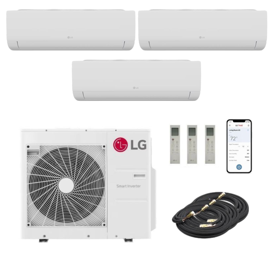 LG Multi F Multi-Zone 3-Zone 36,000 BTU 21.5 SEER2 (12K + 12K + 12K) Ductless Mini-Split Air Conditioner and Heat Pump