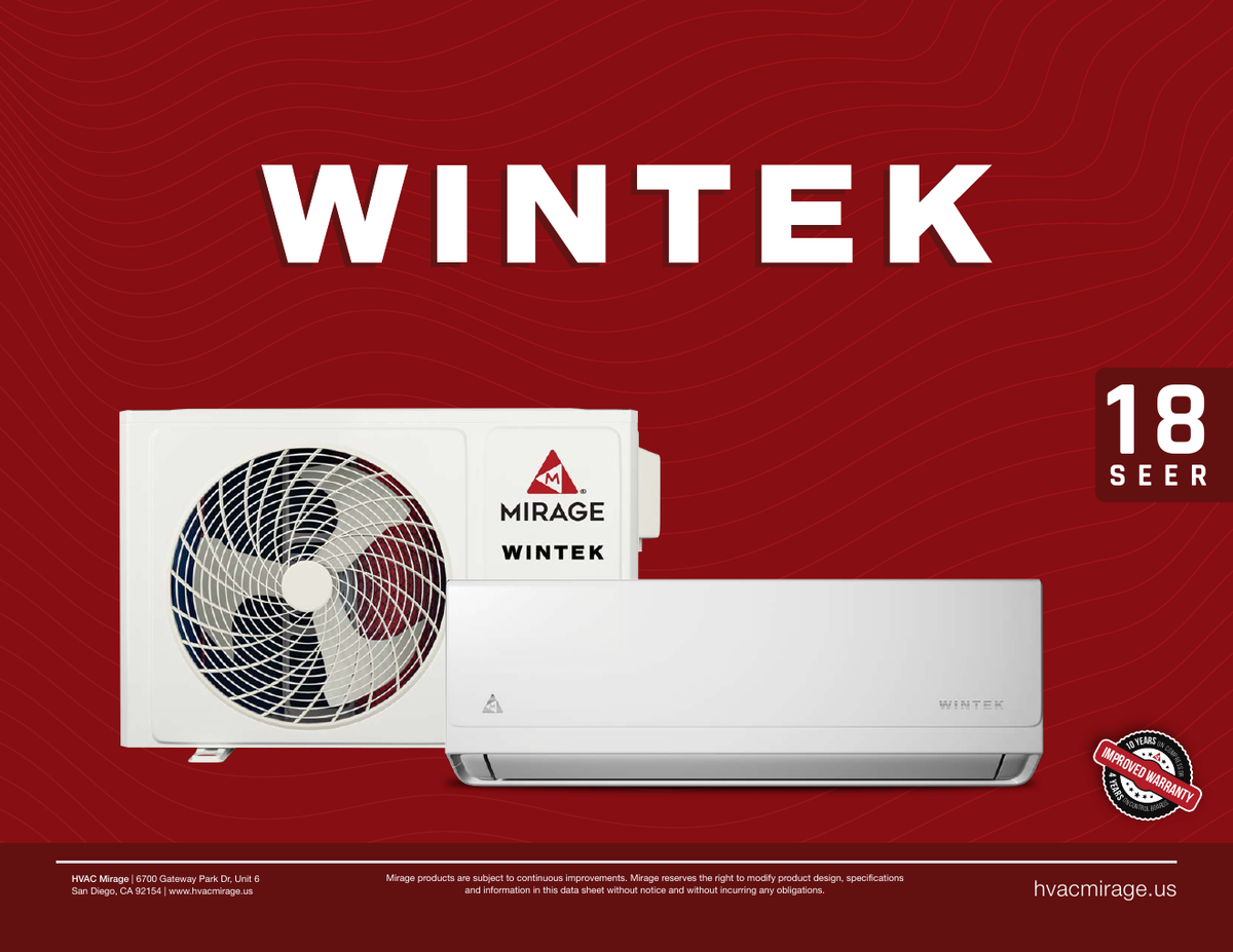Mirage Wintek 36,000 BTU ductless mini split system