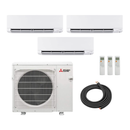 Mitsubishi 36,000 BTU (9K + 12K + 12K) GX-Series 23 SEER2 3 Zone Wall Mount Smart Multi Hyper Heat Mini Split Heat Pump System - R454B | 230V
