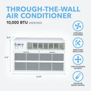 10,000 BTU 230V Energy Star Through-the-Wall Air Conditioner with Remote Control for Spaces up to 450 Sq. Ft.
