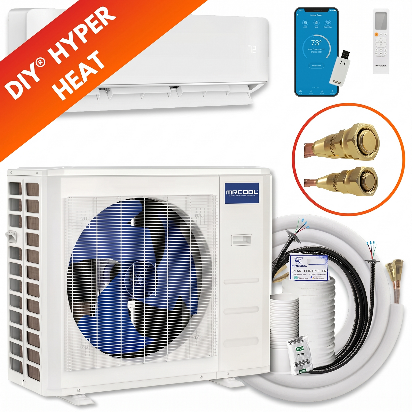 MRCOOL DIY 12,000 BTU 5th Gen Hyper Heat Single Zone Mini Split System - 230V