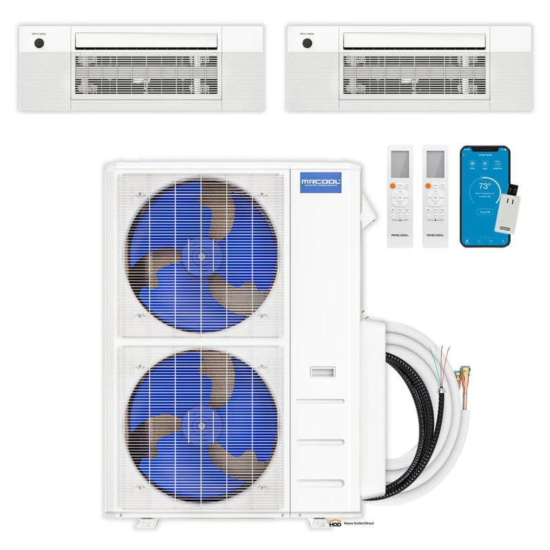 MRCOOL DIY Multi Zone 5th Gen 48K BTU Dual Zone Mini-Split with Ceiling Cassettes 12K + 18K System
