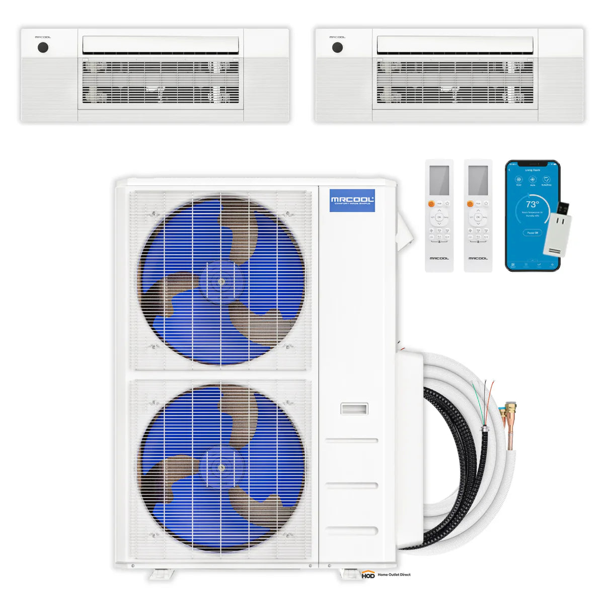 MRCOOL DIY Multi Zone 5th Gen 55K BTU Dual Zone Mini-Split with Ceiling Cassettes 12K + 18K System