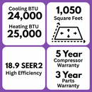 MRCOOL DIY 6th Gen Easy Pro 24K 24,000 BTU 18.9 SEER2 Ductless Mini Split Air Conditioner and Heat Pump - 230V