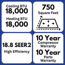 MRCOOL VersaPro 18,000 BTU 1.5 Ton 18.8 SEER2 Central Ducted Heat Pump System - 2nd Gen