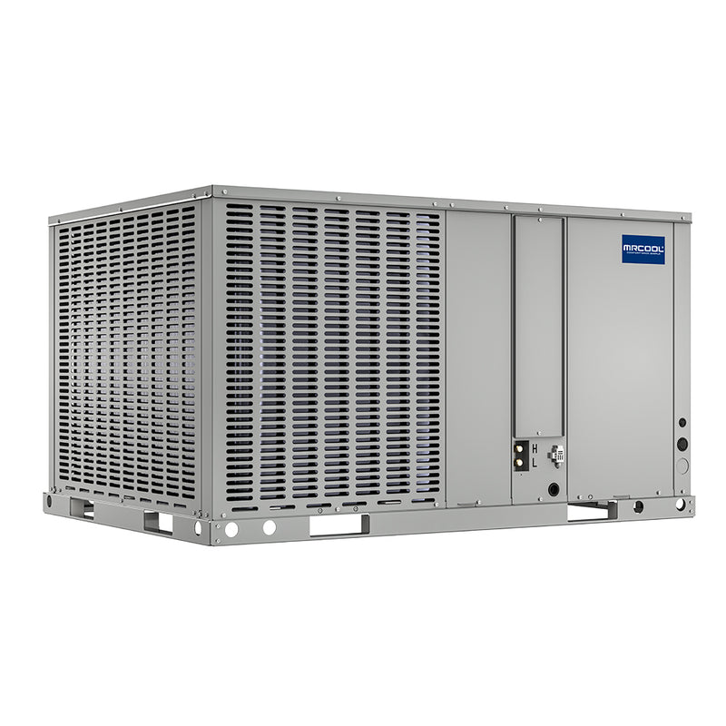 Front angle of MRCOOL VersaPro 4 Ton 48,000 BTU 13.4 SEER2 Central Ducted Heat Pump Package Unit - Horizontal