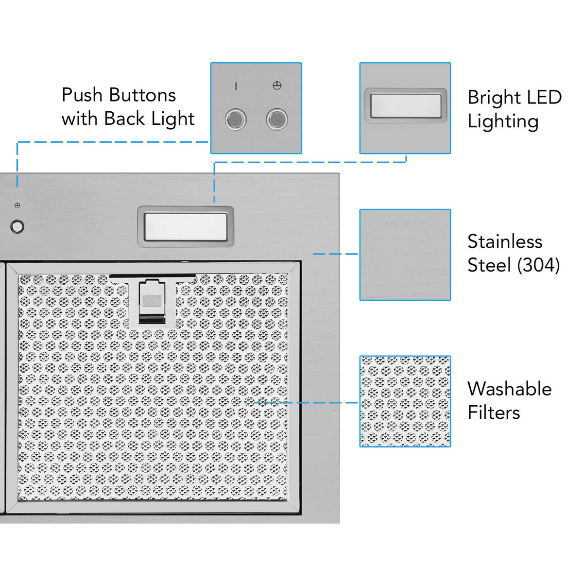 Victory 30-Inch 600 CFM Insert Range Hood in Stainless Steel