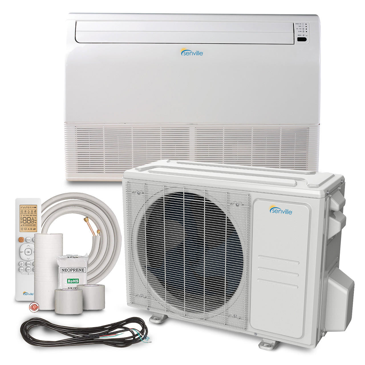 Senville AURA 24,000 BTU 20.4 SEER2 Floor Mounted Single Zone Ductless Mini Split 