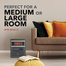 1500/750W 4-Tube Infrared 14" Heater with Remote and Eco-Mode, Black
