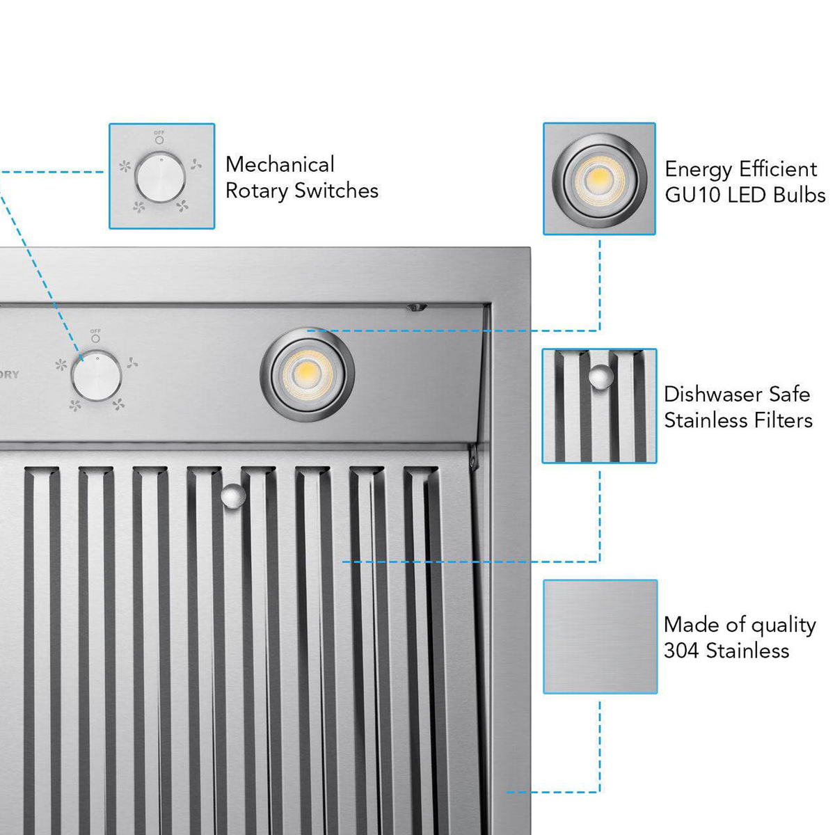 Victory 60-Inch 1200 CFM Wall Mount Range Hood in Stainless Steel