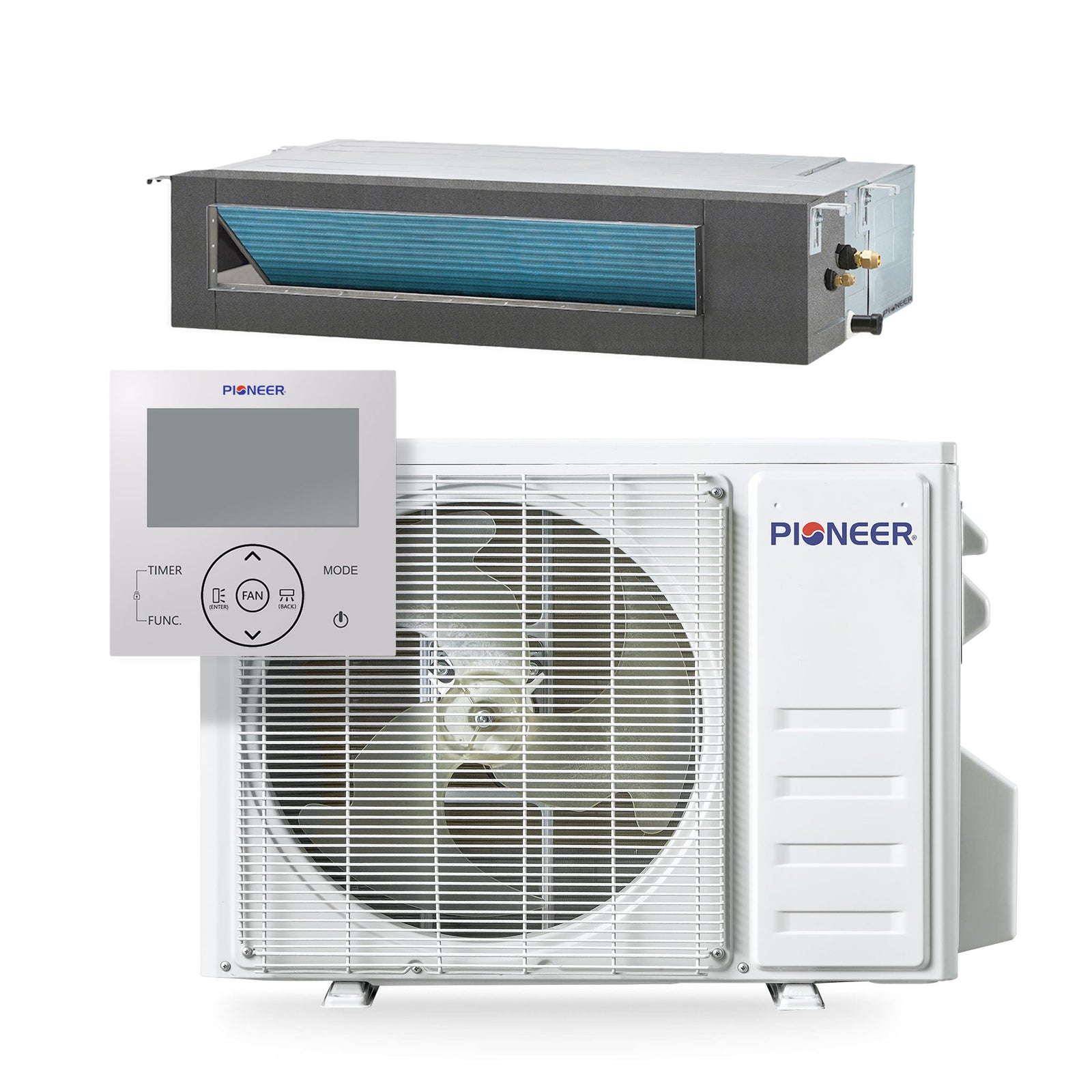 Pioneer® Quantum Ultra™ 11,000 BTU 19 SEER2 230V Ceiling Concealed Ducted Mini-Split Air Conditioner Inverter Heat Pump Full Set