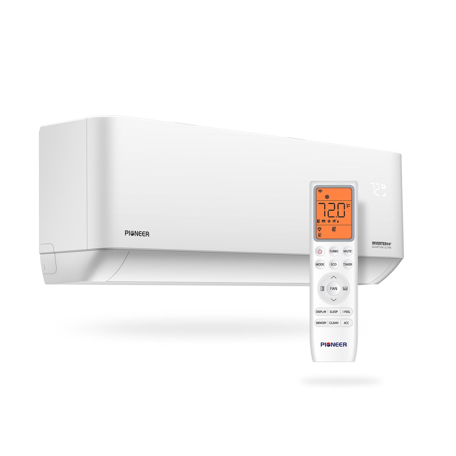 Pioneer® Multi Zone 12,000 BTU Quantum Ultra Wall-Mounted Indoor Section Ductless Mini-Split Wi-Fi Inverter++ Air Conditioner Heat Pump 230V