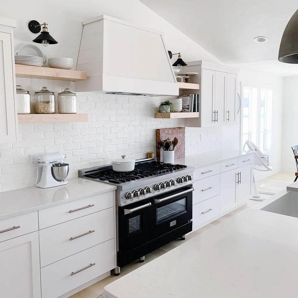 ZLINE Legacy 48-inch range in stainless steel with black matte door RA-BLM-48, view 3