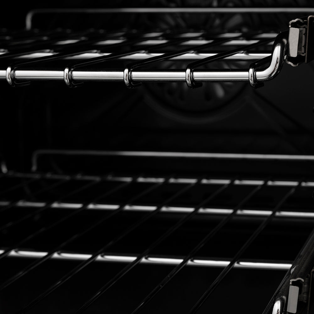 ZLINE Autograph Edition Legacy 48-inch range in black stainless steel and polished gold accents RABZ-48-G, front view