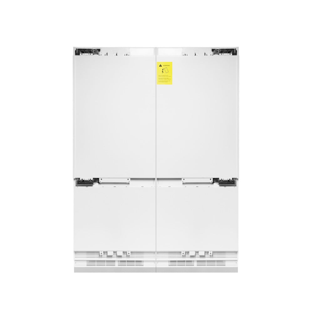 ZLINE Autograph Edition 60-inch refrigerator, panel ready with bright white interior and champagne bronze accents RBIVZ-60-CB, front view