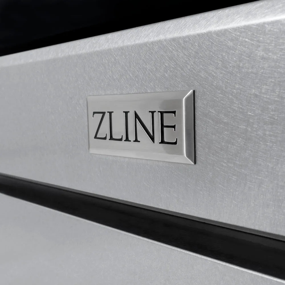 ZLINE Autograph Edition Paramount 48-inch range in satin stainless steel and matte black accents SDRSZ-48-MB, detail