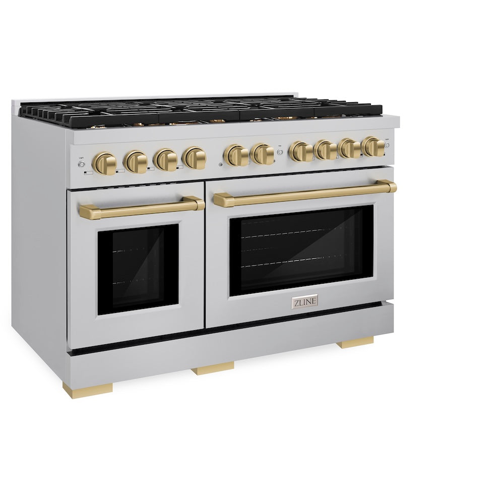 ZLINE Autograph Edition Paramount 48-inch range in stainless steel and champagne bronze accents SDRZ-48-CB, view 5