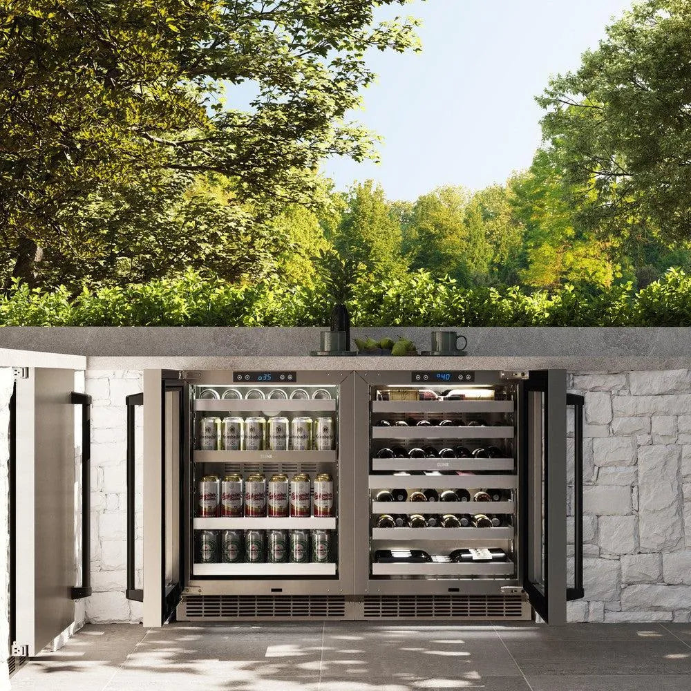 ZLINE Autograph Edition Touchstone 24-inch wine cooler in stainless steel and matte black accents RWDOZ-GS-24-MB, view 3