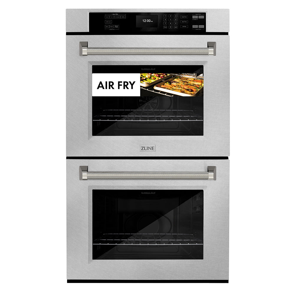 ZLINE Autograph Edition Professional 30-inch wall oven in satin stainless steel and polished nickel accents WADSZ-30-KPN, view 3
