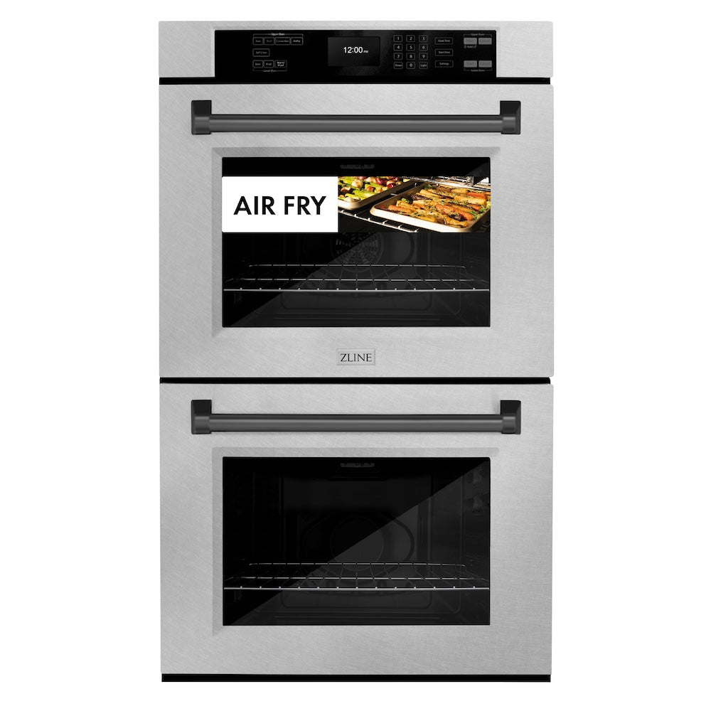 ZLINE Autograph Edition Professional 30-inch wall oven in satin stainless steel and matte black accents WADSZ-30-MB, view 7