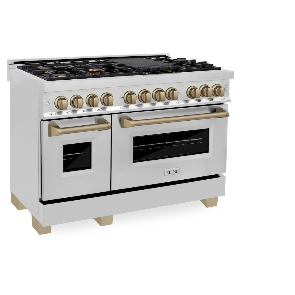 ZLINE Autograph Edition Legacy 48-inch range in stainless steel and champagne bronze accents RAZ-48-CB, view 5