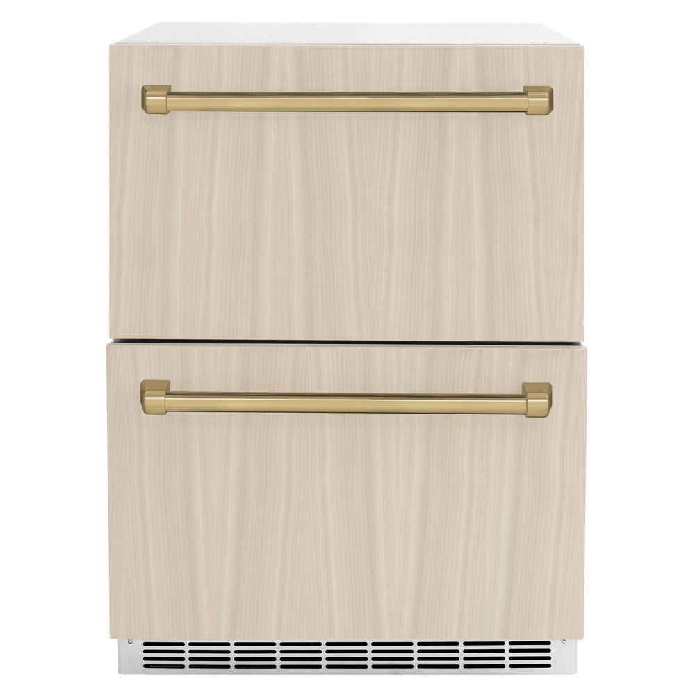 ZLINE Autograph Edition Touchstone 24-inch refrigerator, panel ready and champagne bronze accents RDSPOZ-24-CB, view 6