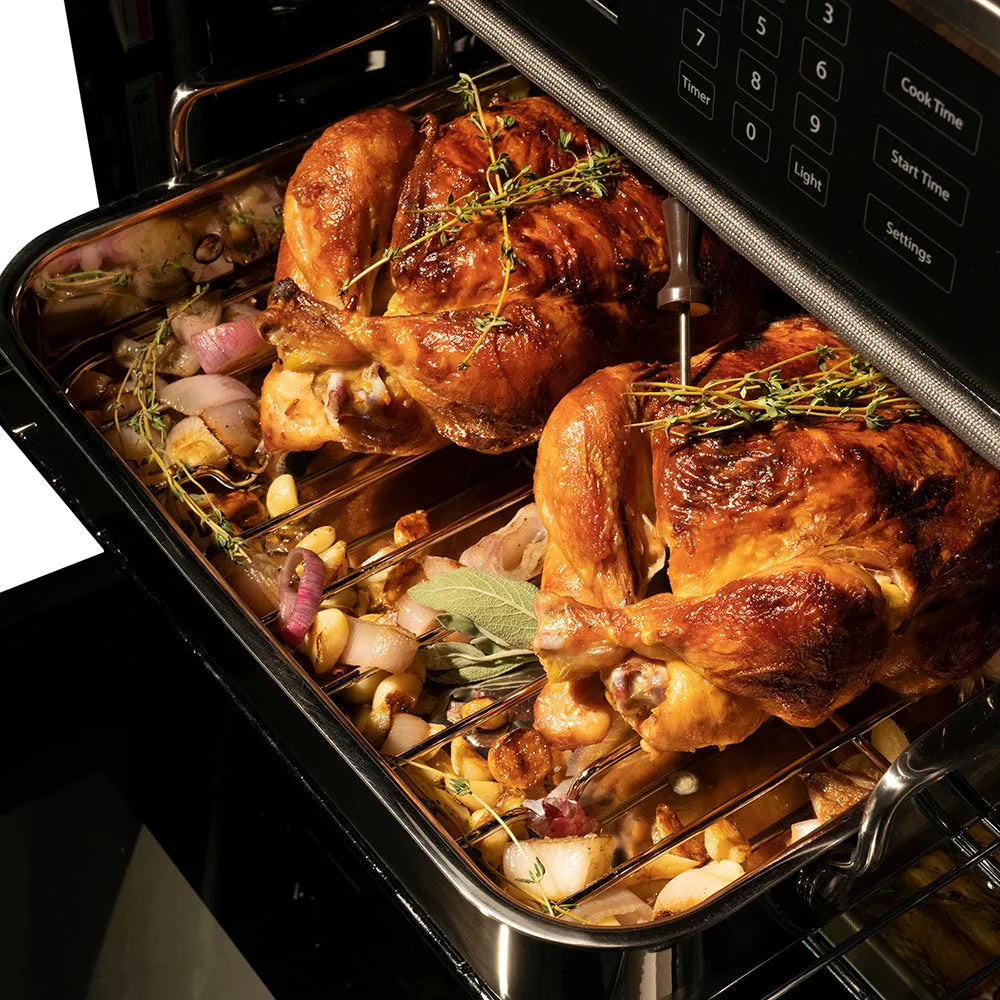 ZLINE Autograph Edition Professional 30-inch wall oven in stainless steel and polished nickel accents WADZ-30-KPN, detail