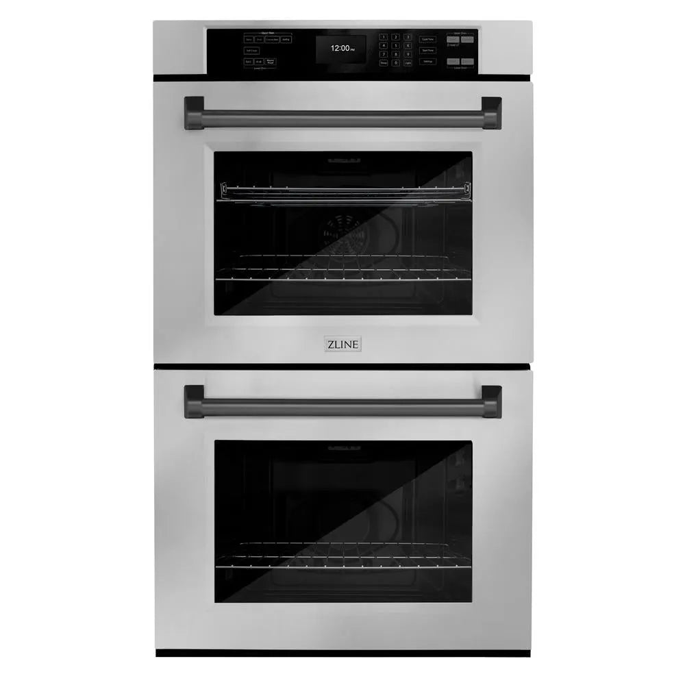 ZLINE Autograph Edition Professional 30-inch wall oven in stainless steel and matte black accents WADZ-30-MB